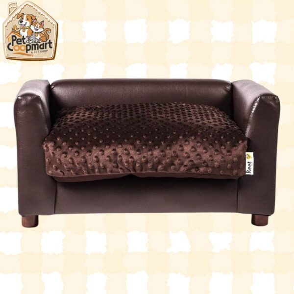 Keet Fluffy Deluxe Pet Bed Sofa Chocolate Small