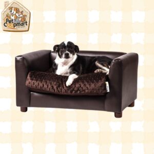 Keet Fluffy Deluxe Pet Bed Sofa Chocolate Small